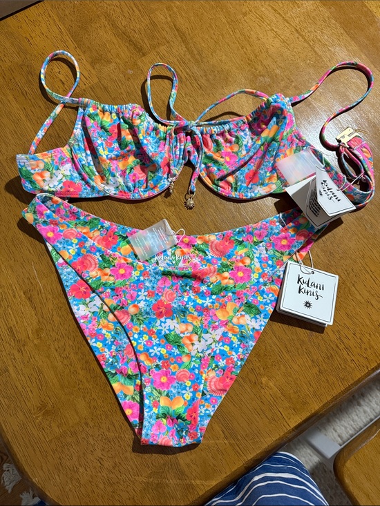 Kulani Kinis Other - Kulani Kinis Floral Bikini in Pink, Blue, Orange, Yellow